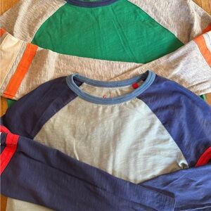 Boden Kids Long Sleeve Raglan Tees - Green, Blue, Gray